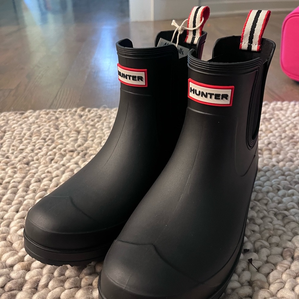 New Hunter Black Rain Tabitha Chelsea Boots